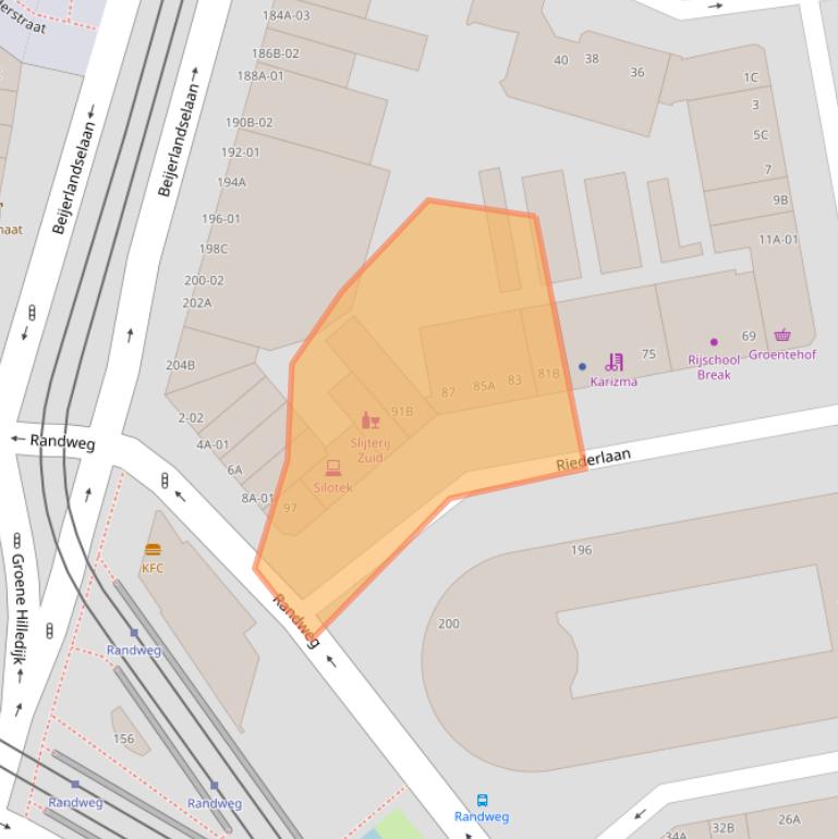 Kaart van postcodegebied 3074CE.