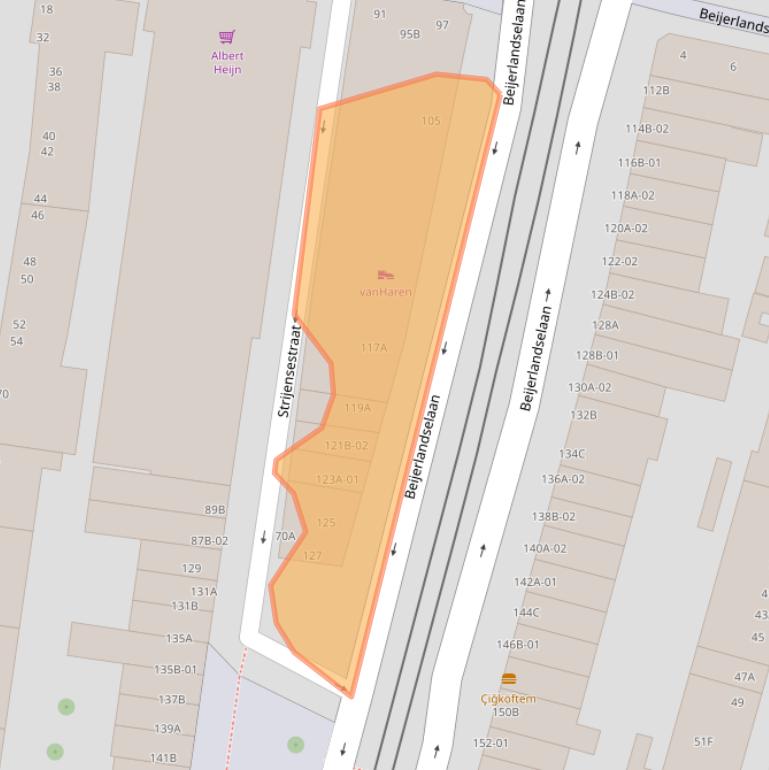 Kaart van postcodegebied 3074ED.