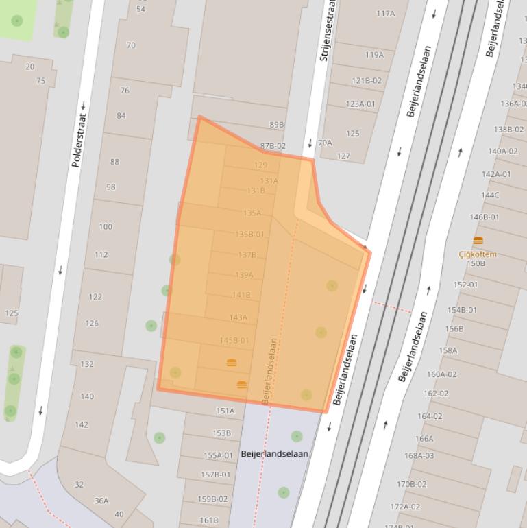 Kaart van postcodegebied 3074EE.