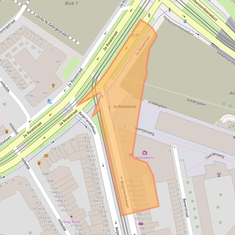 Kaart van postcodegebied 3074EJ.