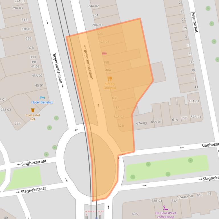 Kaart van postcodegebied 3074EK.