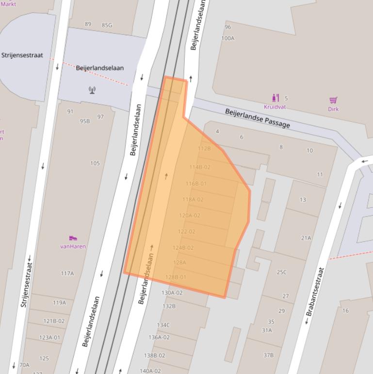 Kaart van postcodegebied 3074EN.