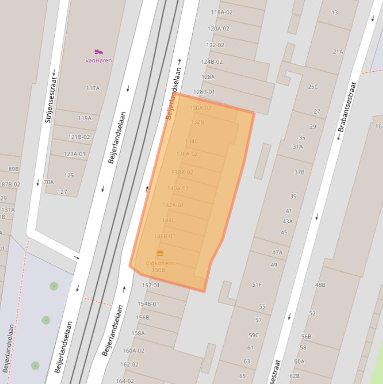 Kaart van postcodegebied 3074EP.