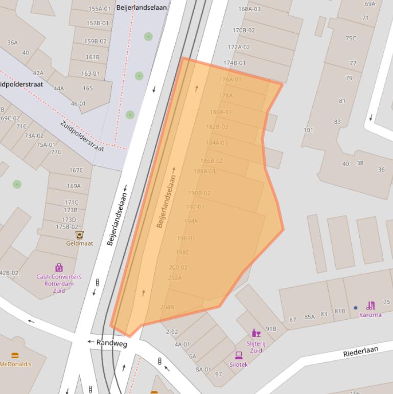 Kaart van postcodegebied 3074ES.