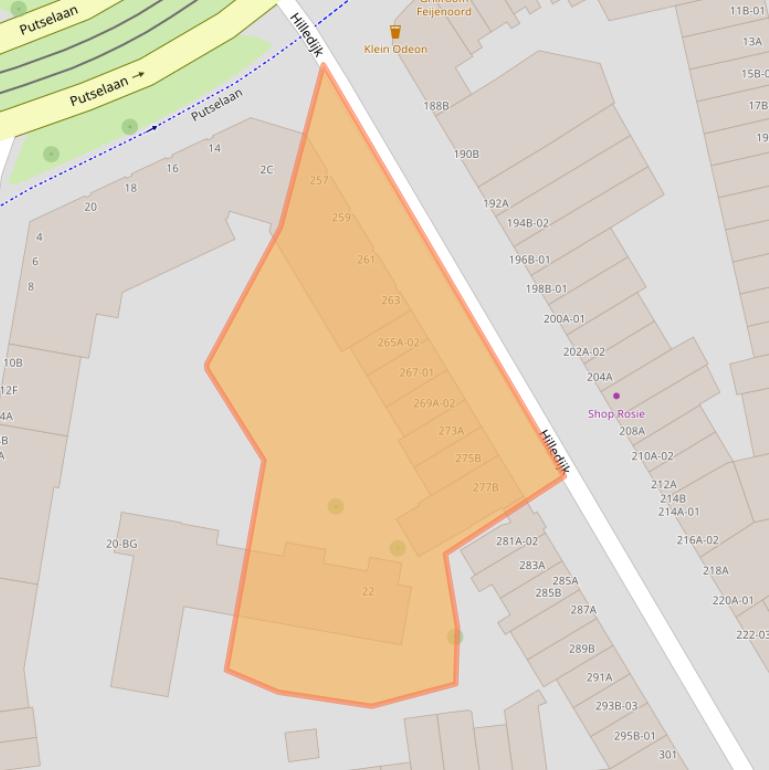 Kaart van postcodegebied 3074GC.