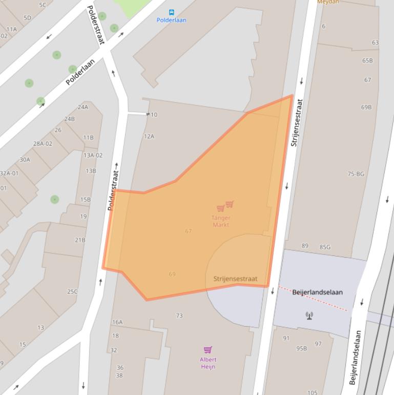 Kaart van postcodegebied 3074GG.