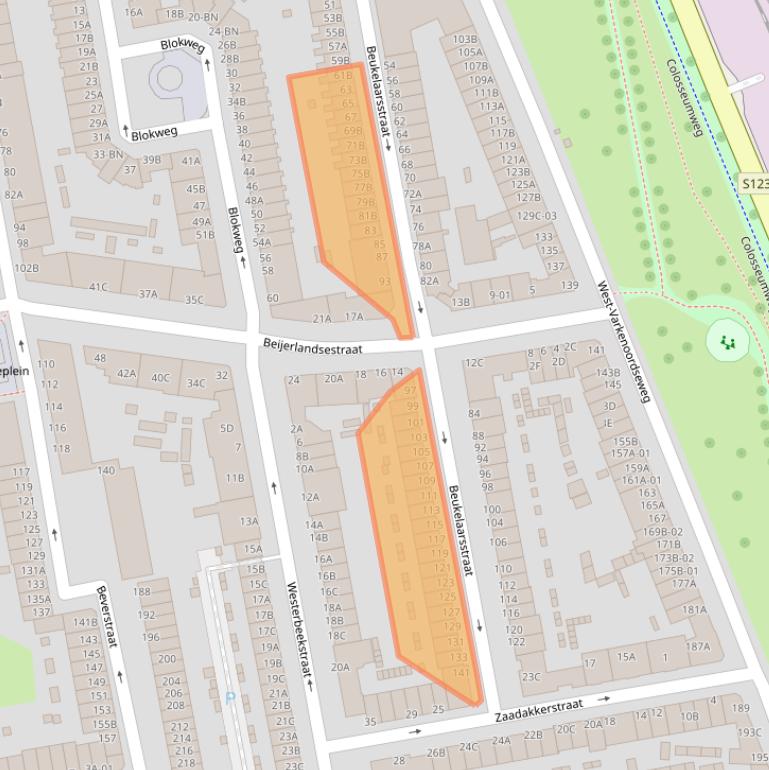 Kaart van postcodegebied 3074HC.