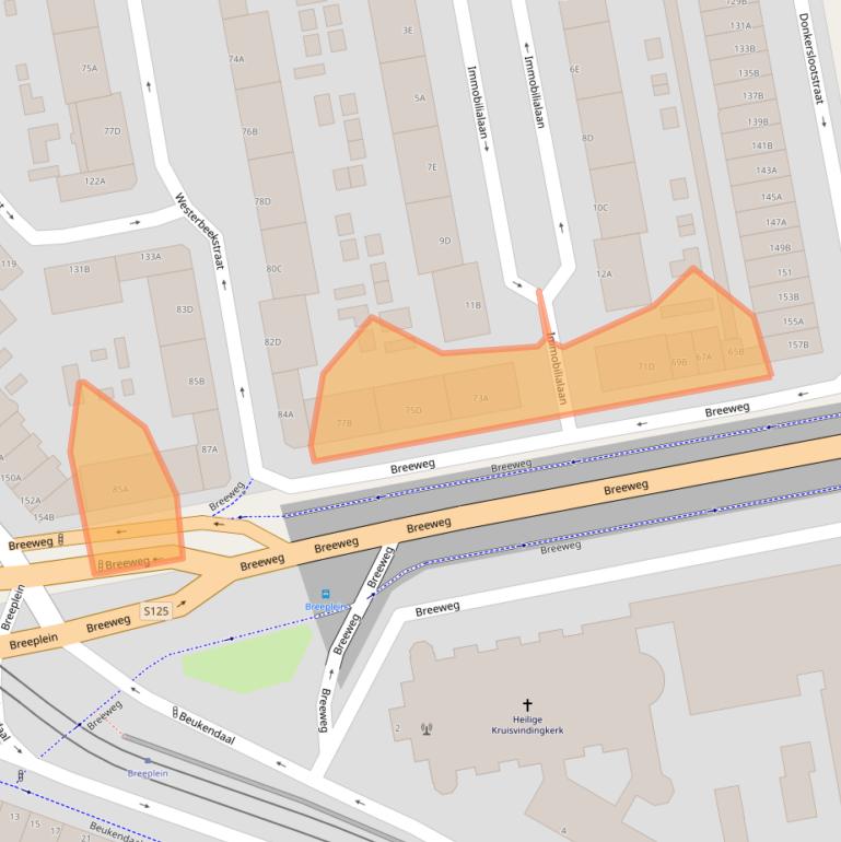 Kaart van postcodegebied 3074HJ.