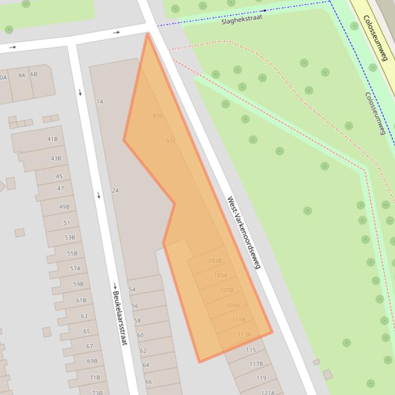 Kaart van postcodegebied 3074HK.