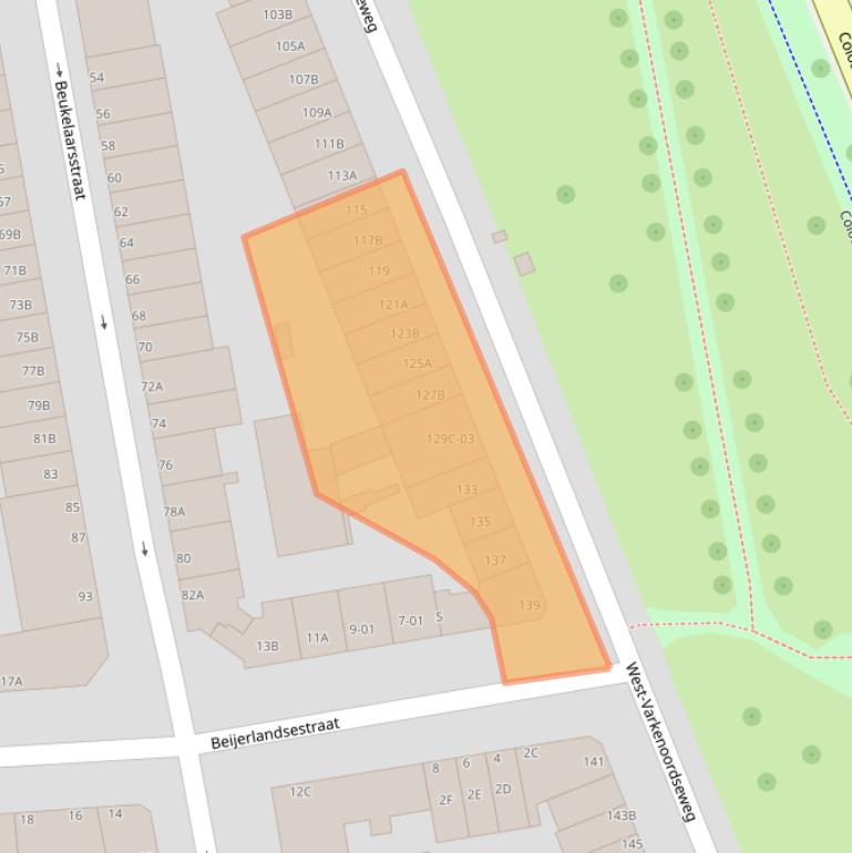 Kaart van postcodegebied 3074HN.