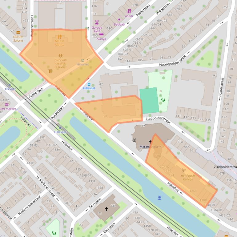 Kaart van postcodegebied 3074KD.