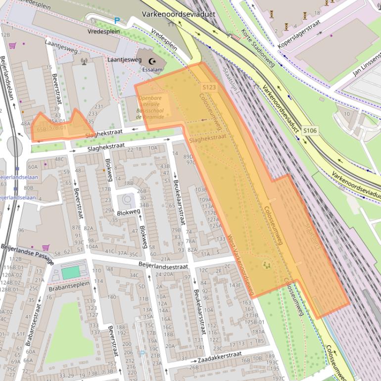 Kaart van postcodegebied 3074LA.