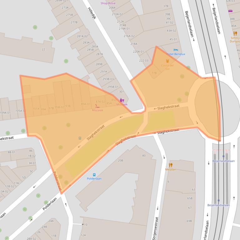 Kaart van postcodegebied 3074LB.