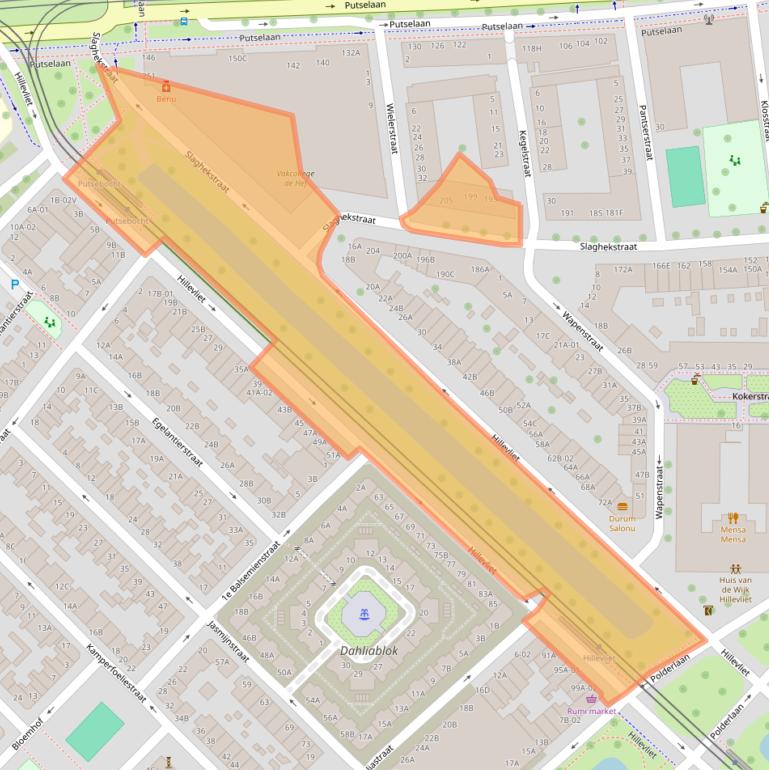 Kaart van postcodegebied 3074LJ.