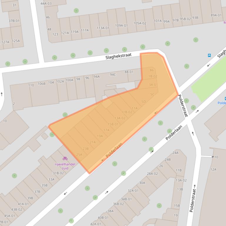 Kaart van postcodegebied 3074MA.