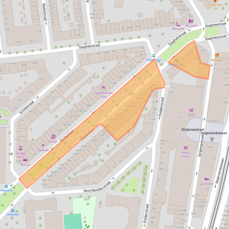 Kaart van postcodegebied 3074ME.