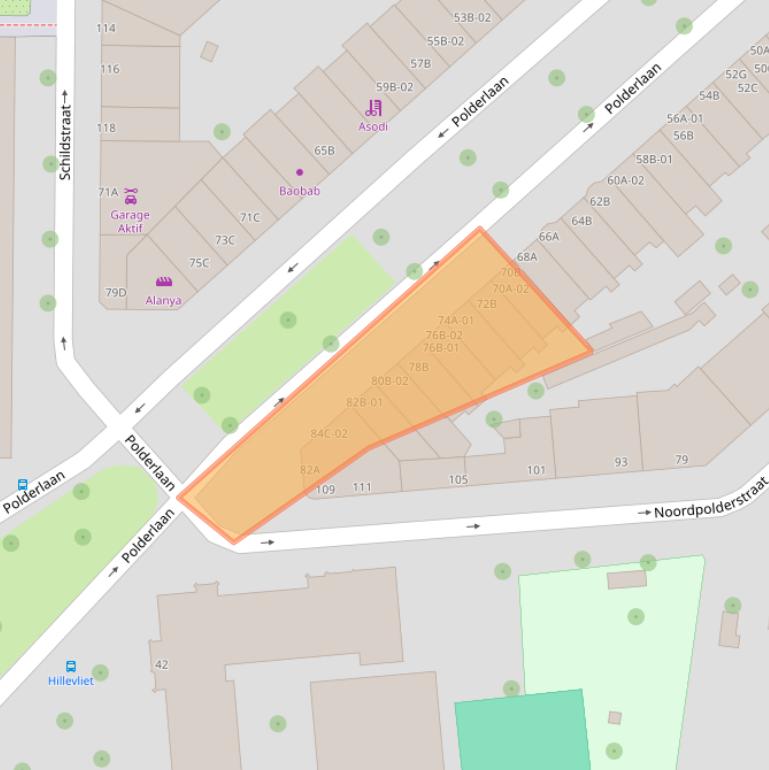 Kaart van postcodegebied 3074MH.