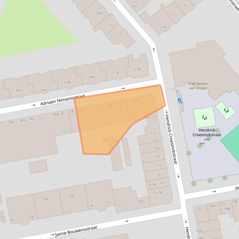 Kaart van postcodegebied 3074NE.