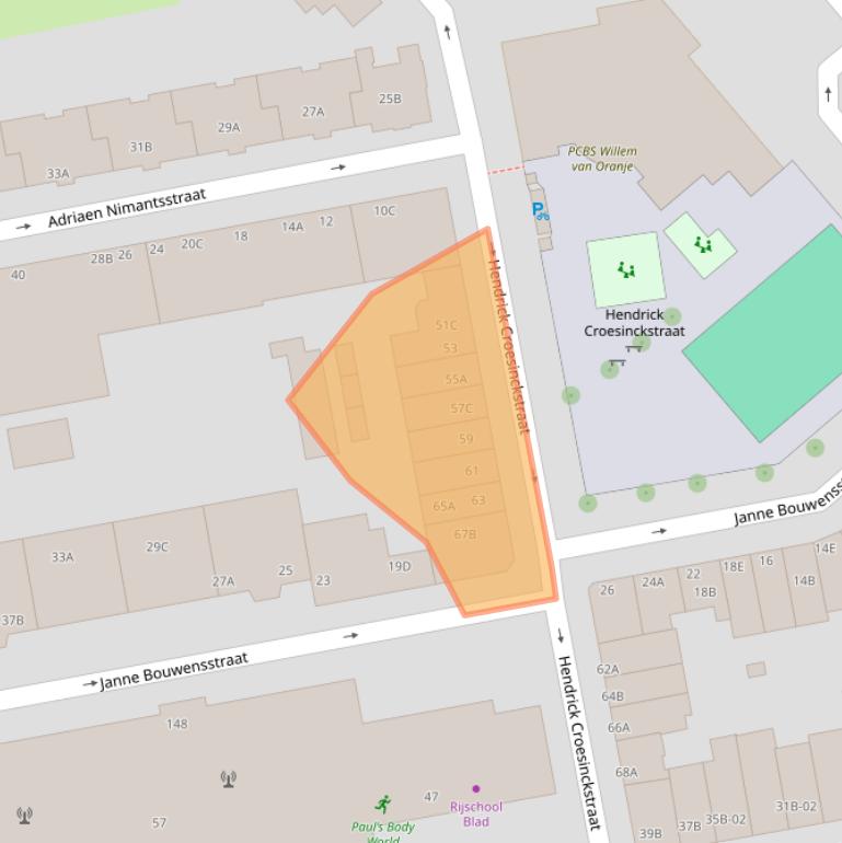 Kaart van postcodegebied 3074PD.