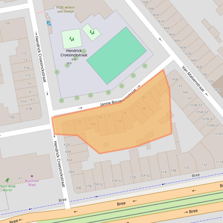 Kaart van postcodegebied 3074PM.