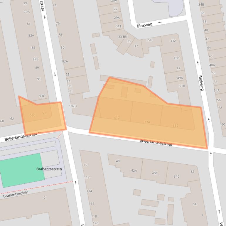 Kaart van postcodegebied 3074RB.