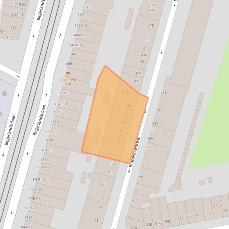 Kaart van postcodegebied 3074RP.