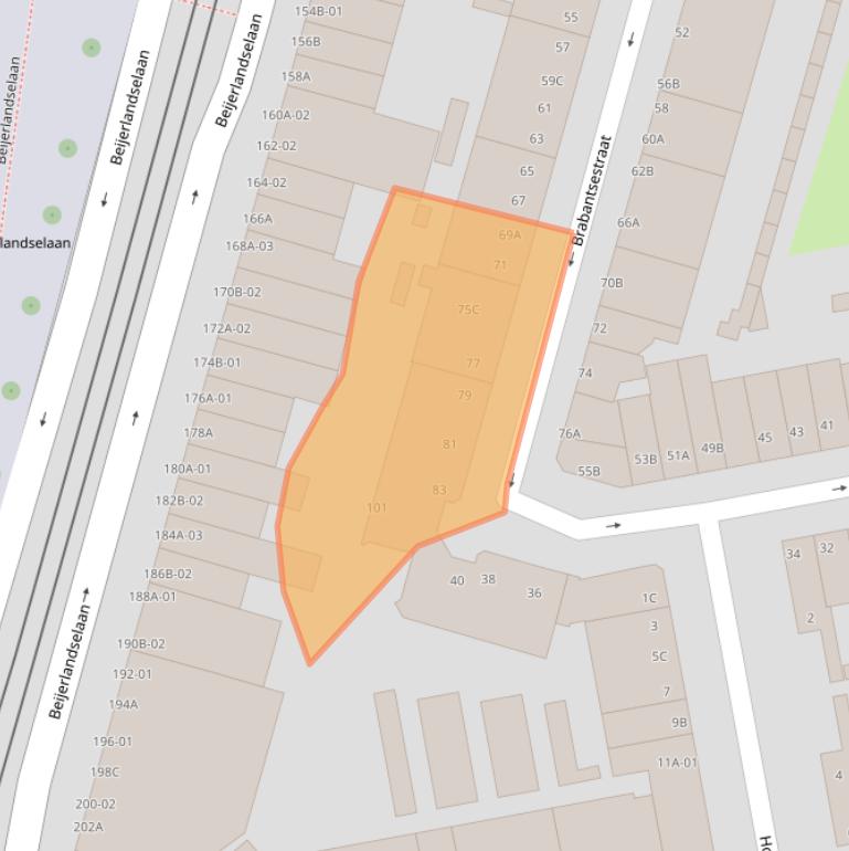 Kaart van postcodegebied 3074RR.