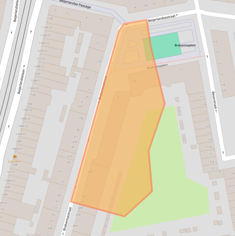 Kaart van postcodegebied 3074RS.