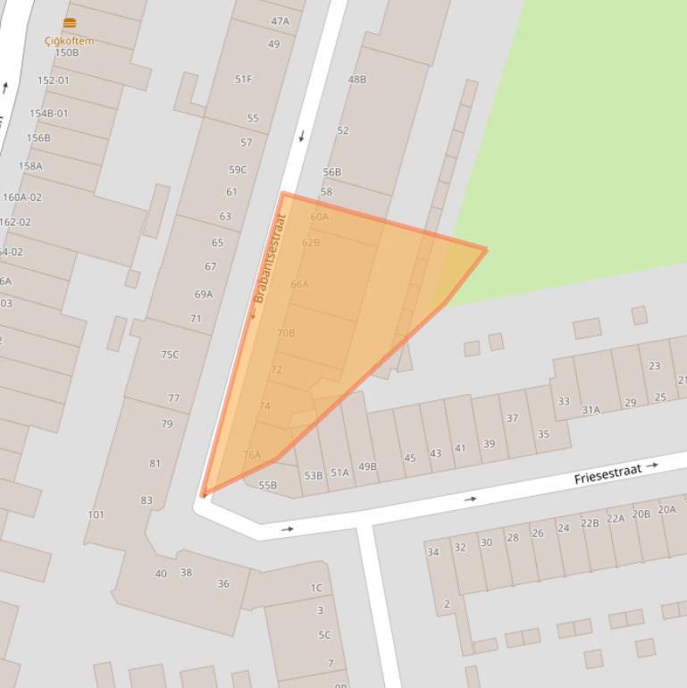 Kaart van postcodegebied 3074RT.