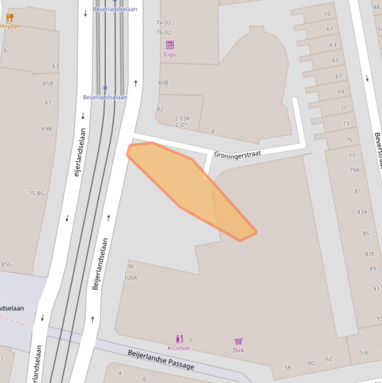 Kaart van postcodegebied 3074RV.