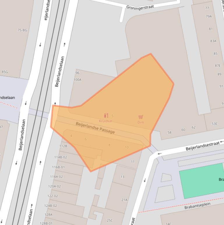 Kaart van postcodegebied 3074RW.