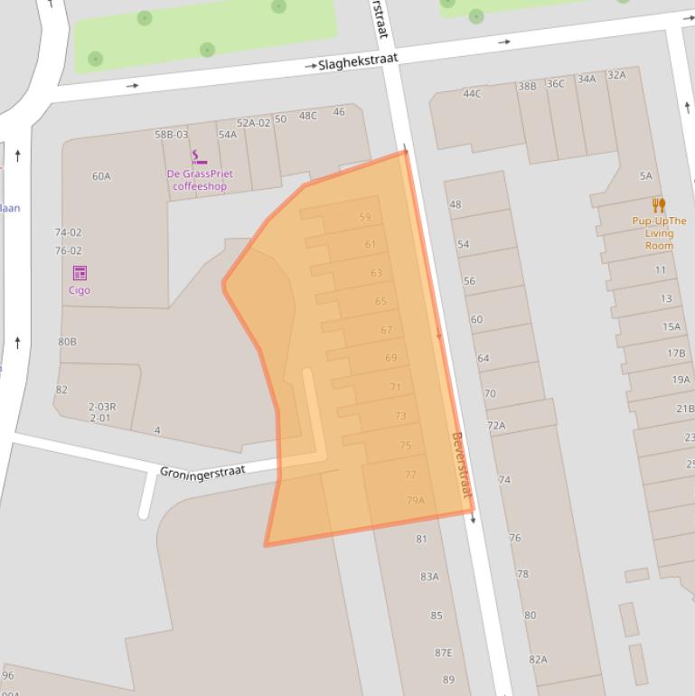 Kaart van postcodegebied 3074SE.