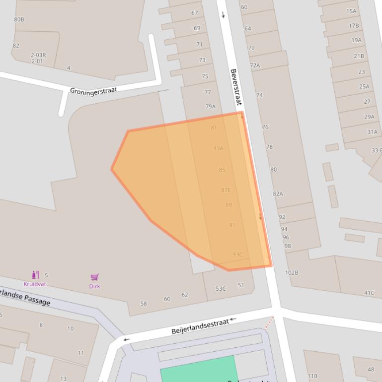 Kaart van postcodegebied 3074SG.