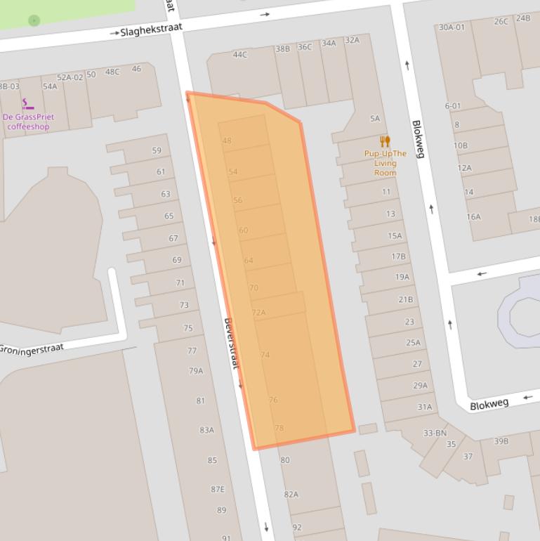 Kaart van postcodegebied 3074SP.