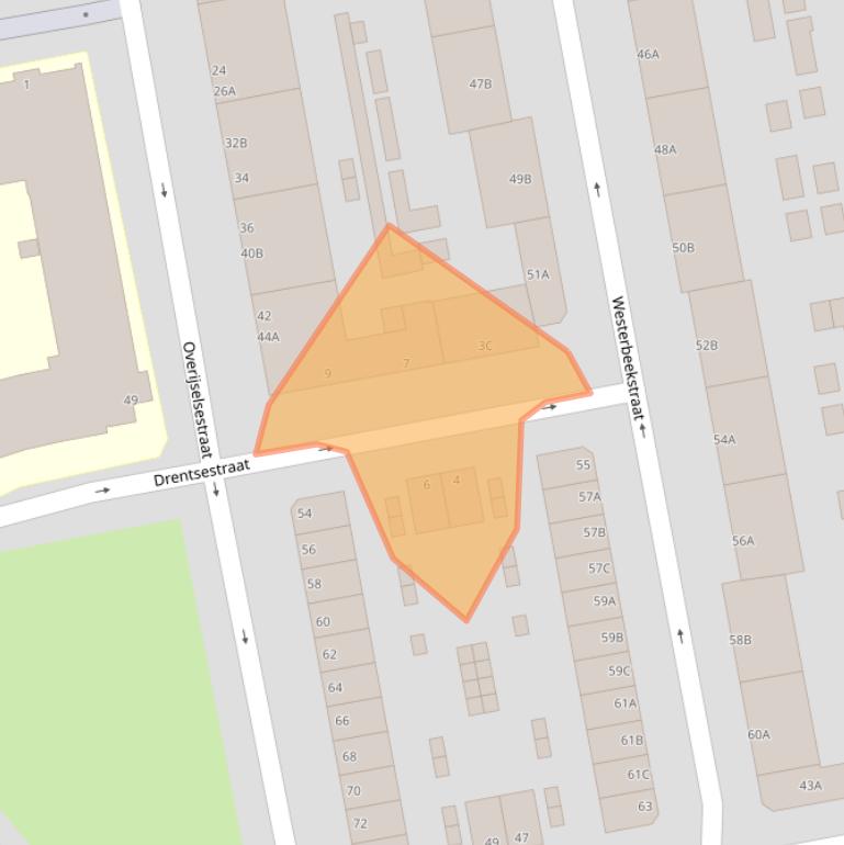 Kaart van postcodegebied 3074TB.