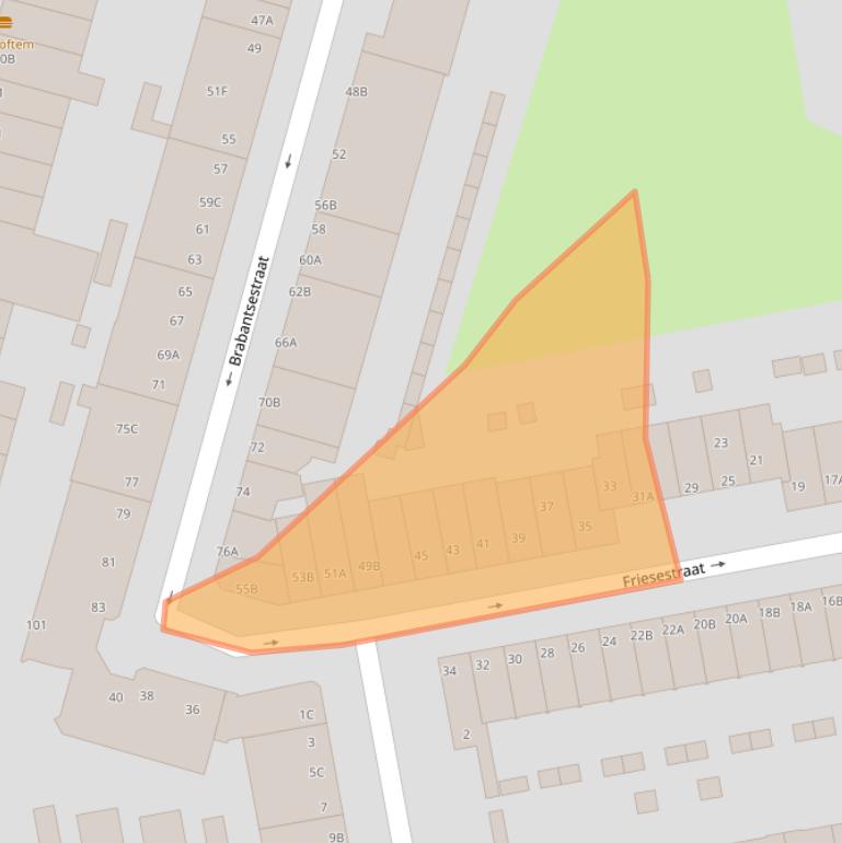 Kaart van postcodegebied 3074TD.