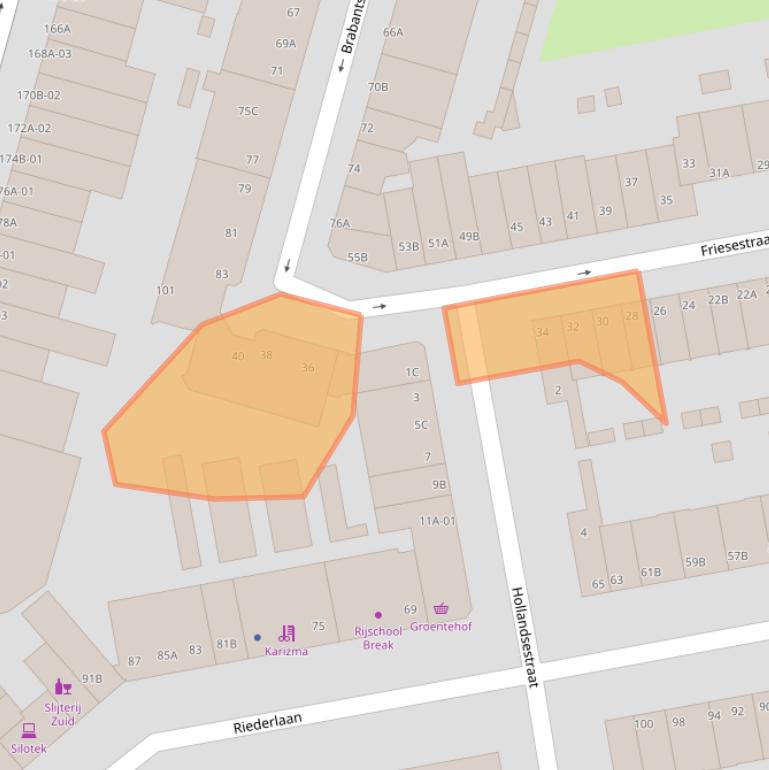 Kaart van postcodegebied 3074TG.