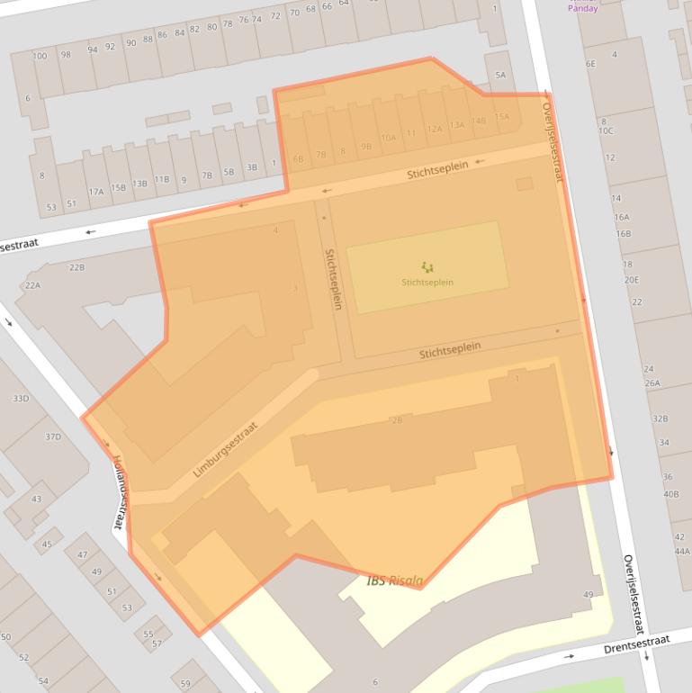 Kaart van postcodegebied 3074TN.