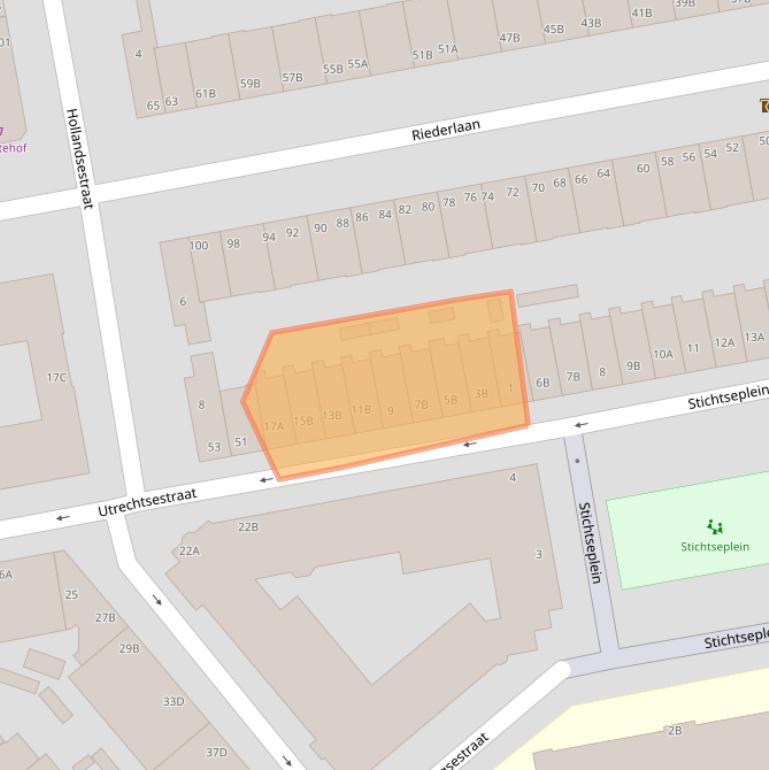 Kaart van postcodegebied 3074TP.