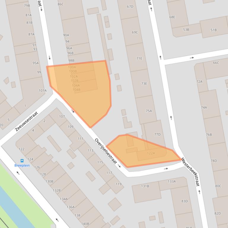 Kaart van postcodegebied 3074VJ.