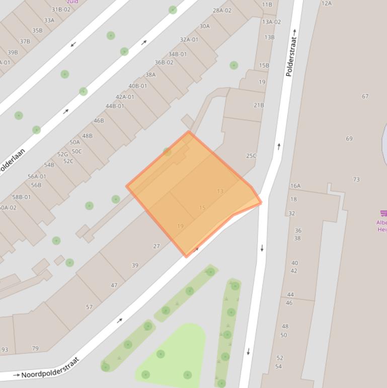 Kaart van postcodegebied 3074XB.