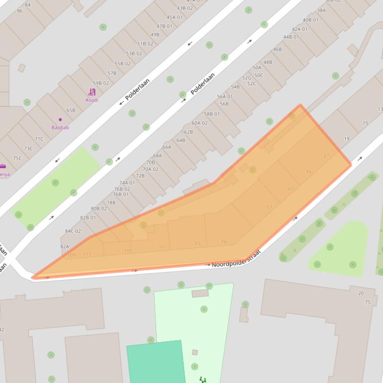 Kaart van postcodegebied 3074XC.