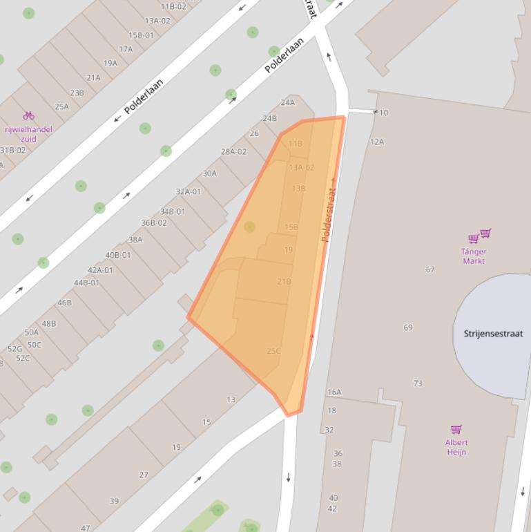 Kaart van postcodegebied 3074XG.