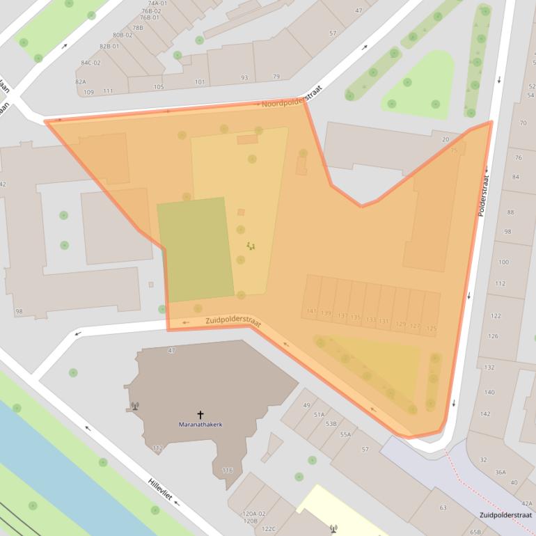 Kaart van postcodegebied 3074XH.