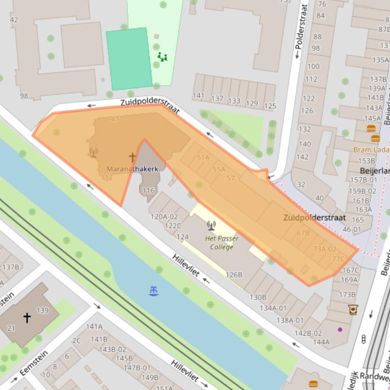 Kaart van postcodegebied 3074XT.