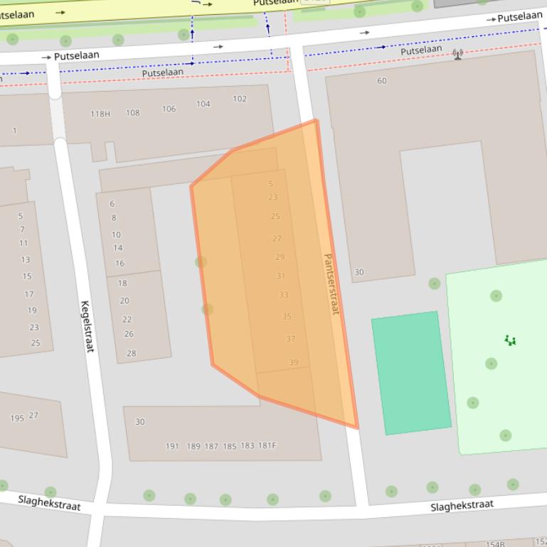 Kaart van postcodegebied 3074ZH.