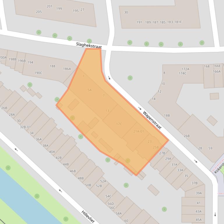 Kaart van postcodegebied 3074ZP.