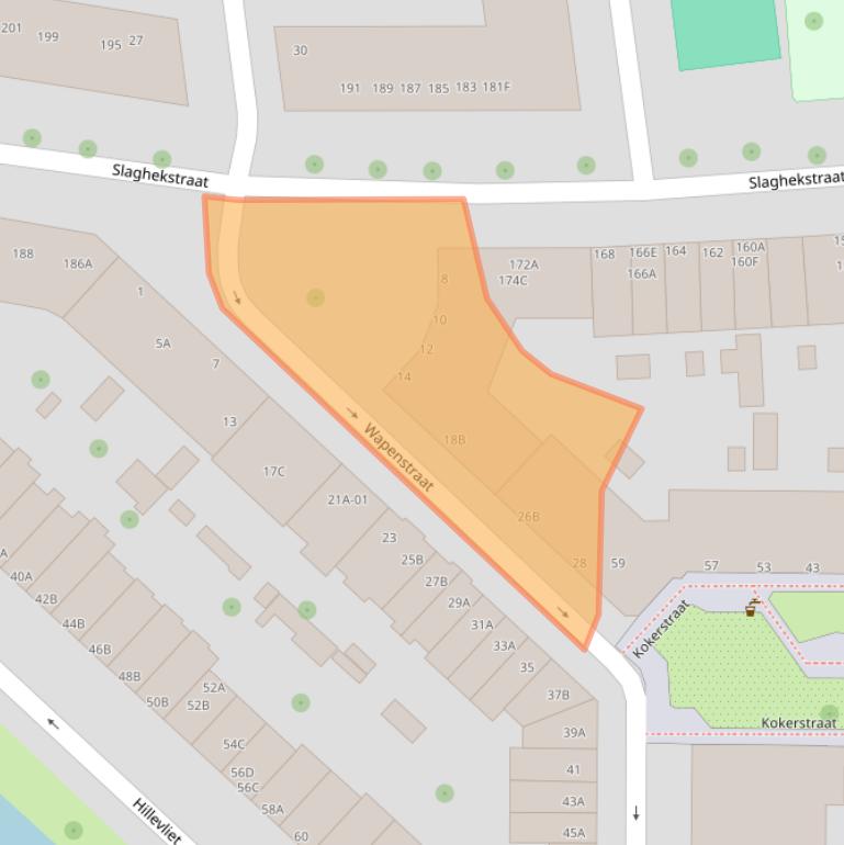 Kaart van postcodegebied 3074ZS.