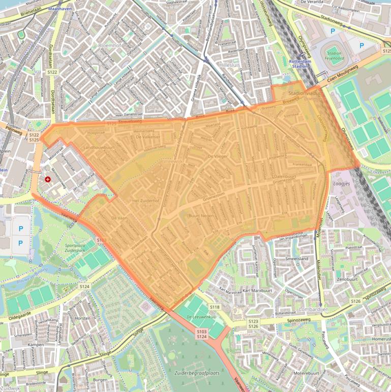 Kaart van postcodegebied 3075.