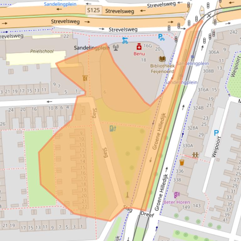 Kaart van postcodegebied 3075AH.